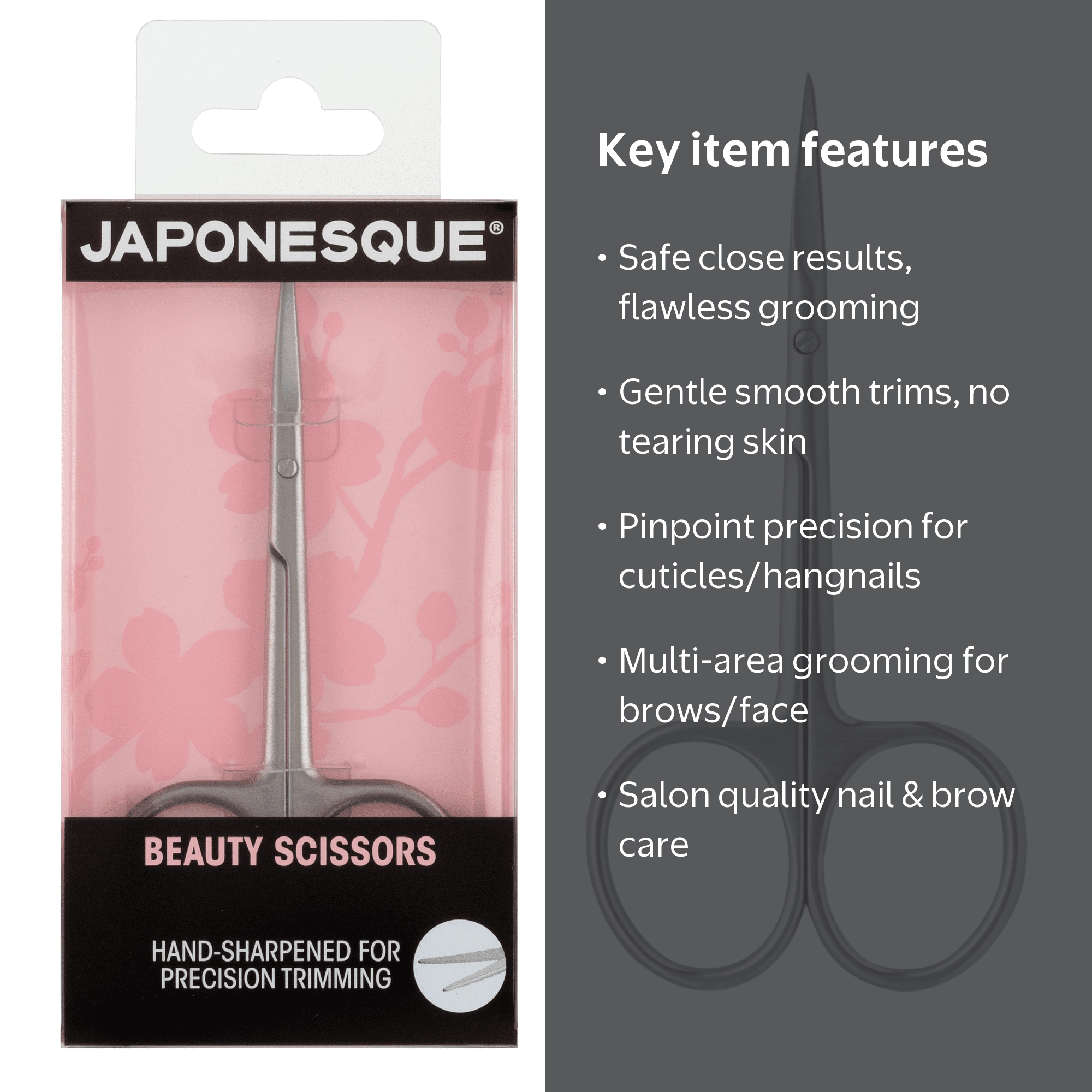 Japonesque Stainless Steel Facial Hair and Brow Scissors with