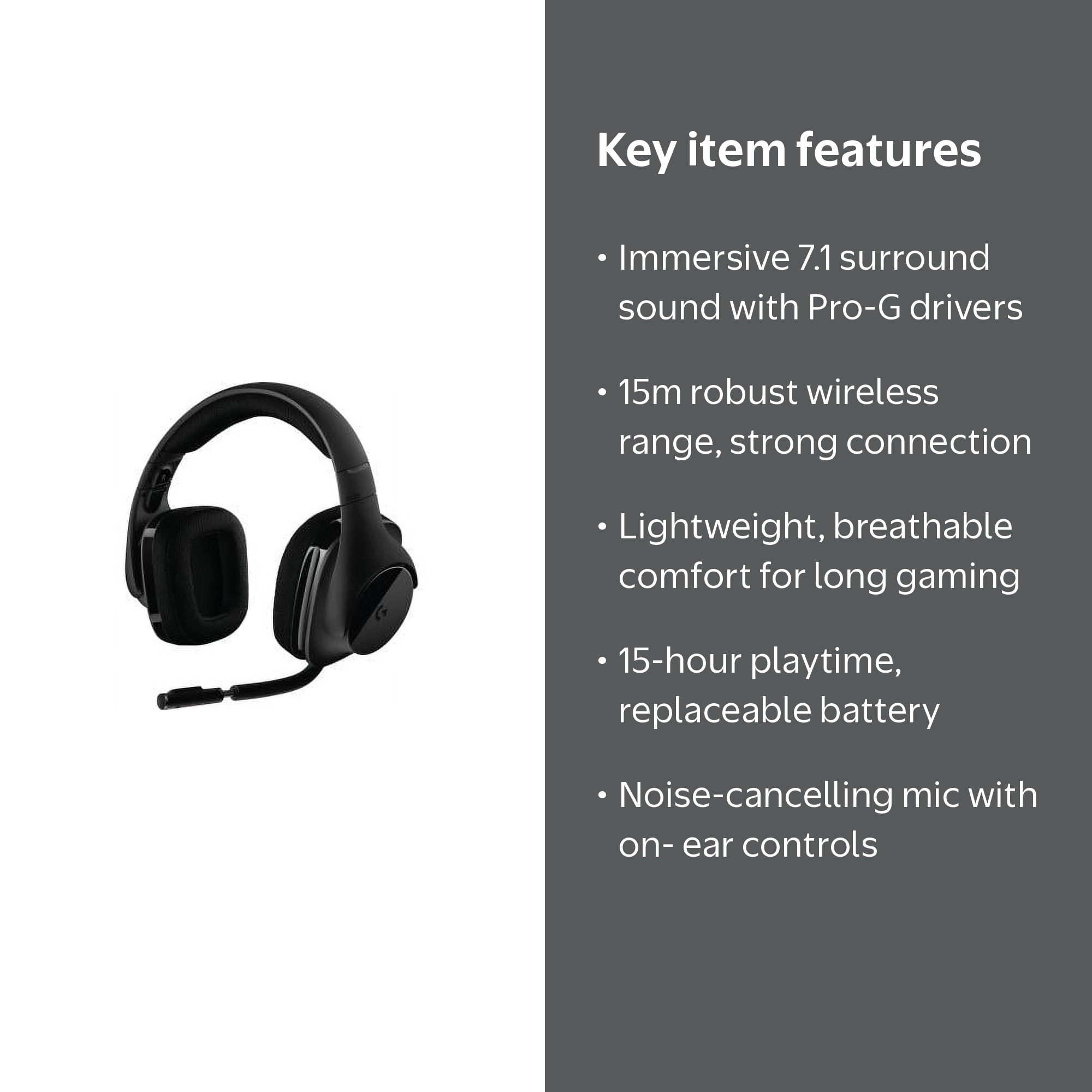 Logitech G533 Pro-Grade Wireless Gaming Headset with Advanced