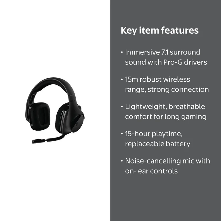 Logitech G533 Pro-Grade Wireless Gaming Headset with Advanced
