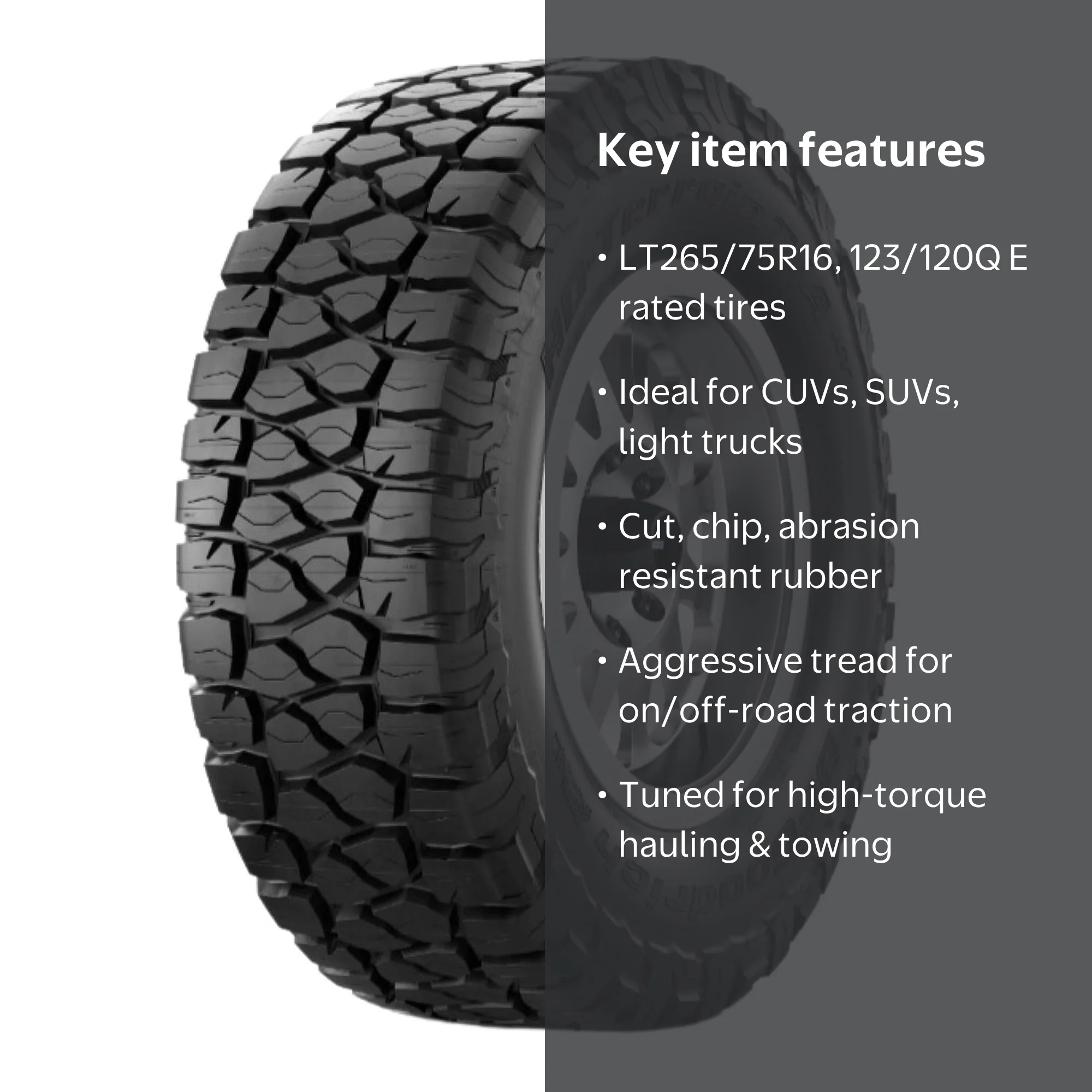 BFG HD-Terrain T/A KT LT265/75R16 123/120Q E - Walmart.com