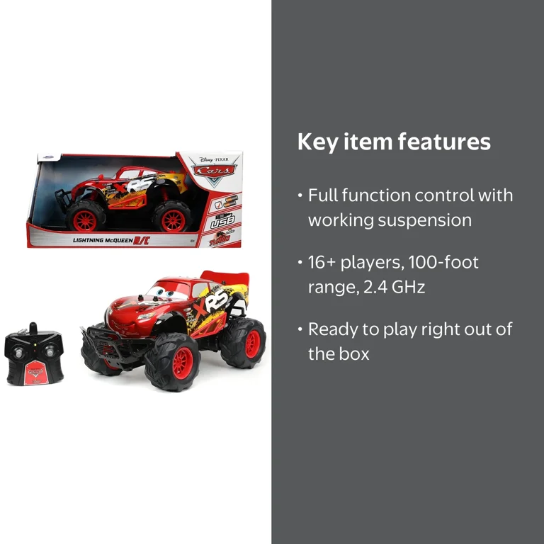 Pixar, Off Road RC Car, Lightning McQueen 1:14 Scale - Walmart.com