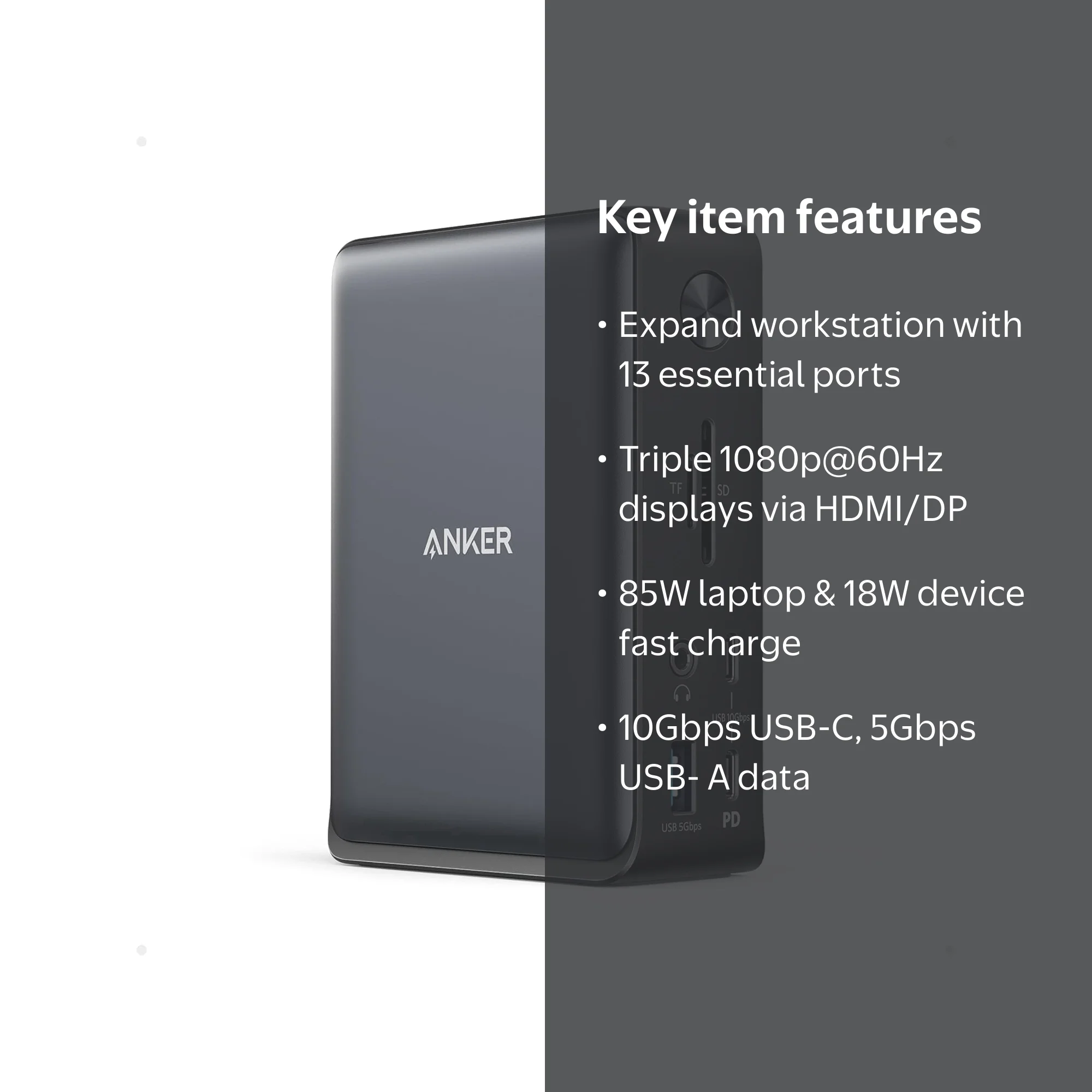 Anker Laptop Docking Station, 13-in-1 USB-C Dock with Triple