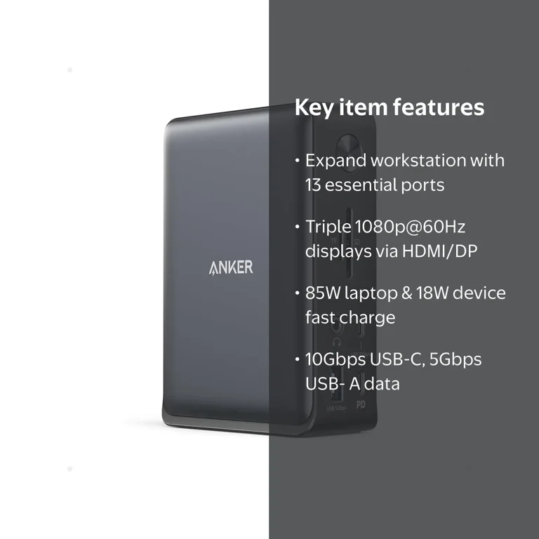 Anker Laptop Docking Station, 13-in-1 USB-C Dock with Triple