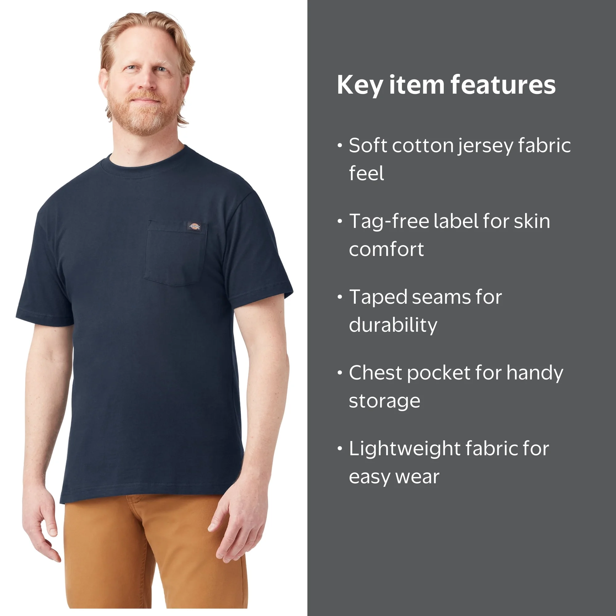 Dickies Men's and Big Men's Lightweight Short Sleeve Pocket Work T