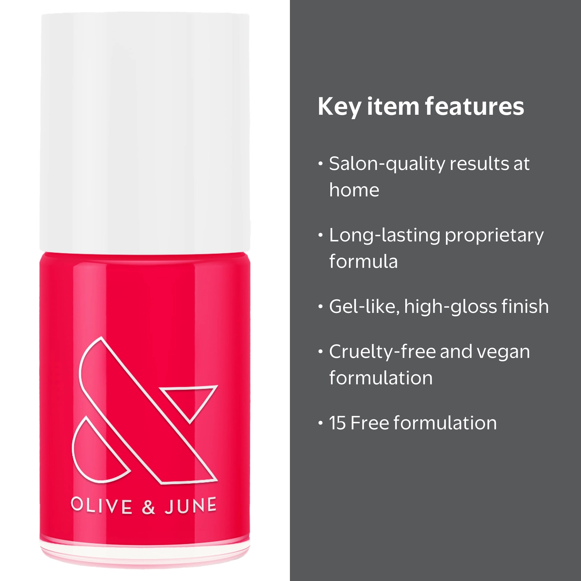 Olive & June, Long Lasting Nail Polish, Hibiscus, 0.46 fl oz