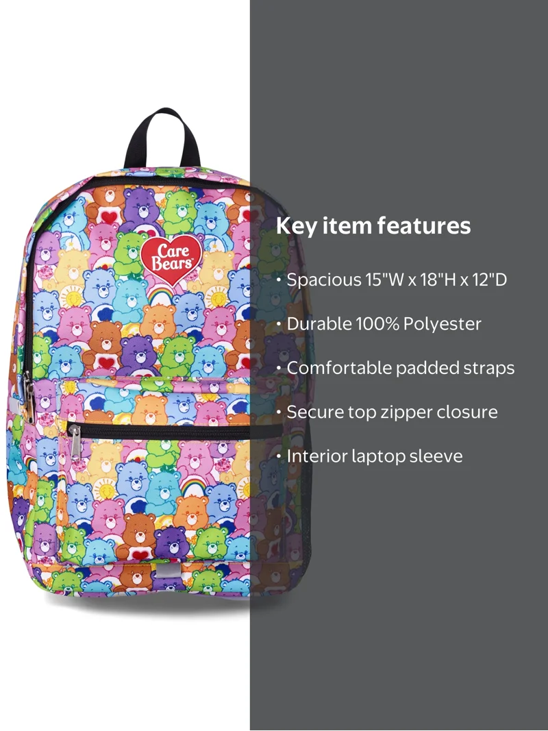 care bears loungefly mini backpack Stare Rainbow : Clothing, Shoes & Jewelry colored zipper hardware and pockets on either side Loungefly Grumpy Bear Flocked Care