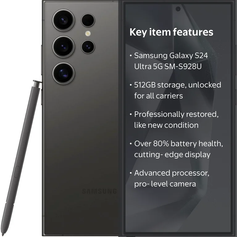 GALAXY S24 ultra 512GB 美品！ Samsung, Galaxy S24 Ultra 5G, 512GB, Titanium Black, Unlocked