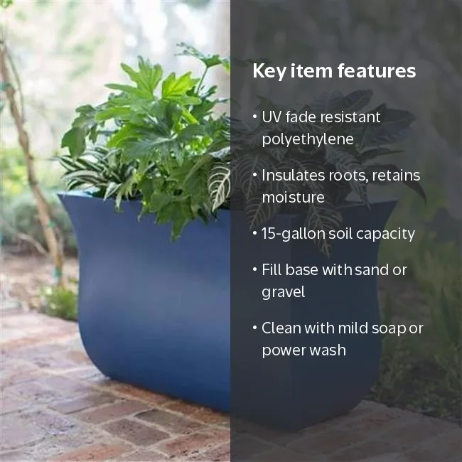 Free Shipping! Mayne Valencia Planter - Neptune Blue - 36
