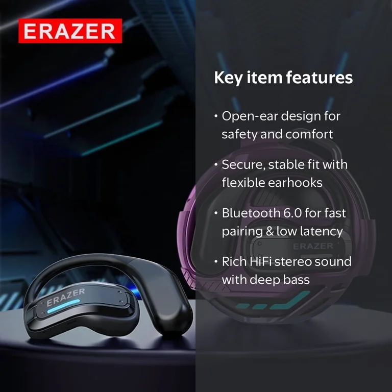 ERAZER X8 Open Ear Wireless Sport Earbuds, Ear Hook Bluetooth