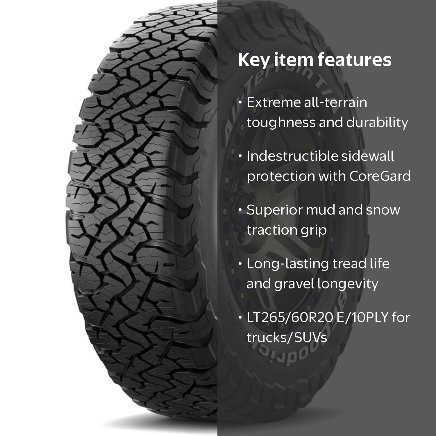 BF Goodrich All-Terrain TA KO3 LT265/60R20 E/10PLY Light Truck