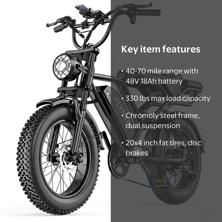 electric bicycle mileage MEGAWHEELS EB01 Bike with 15.6Ah Battery, 500W motor supports 33mph max Speed and up to 40miles Range The bike is UL 2849 certified for safety New 30 MPH electric bike