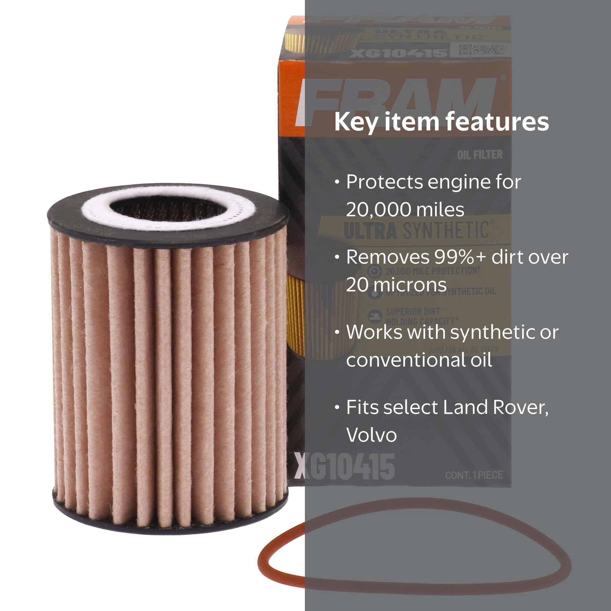 FRAM Ultra Synthetic Oil Filter XG10415, 20K Miles, Fits Volvo
