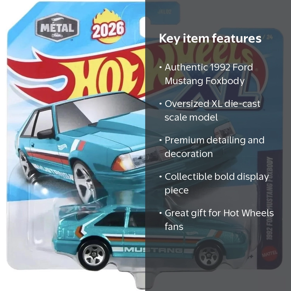 Hot Wheels XL 1992 Ford Mustang Foxbody Die Cast Car - Walmart.com