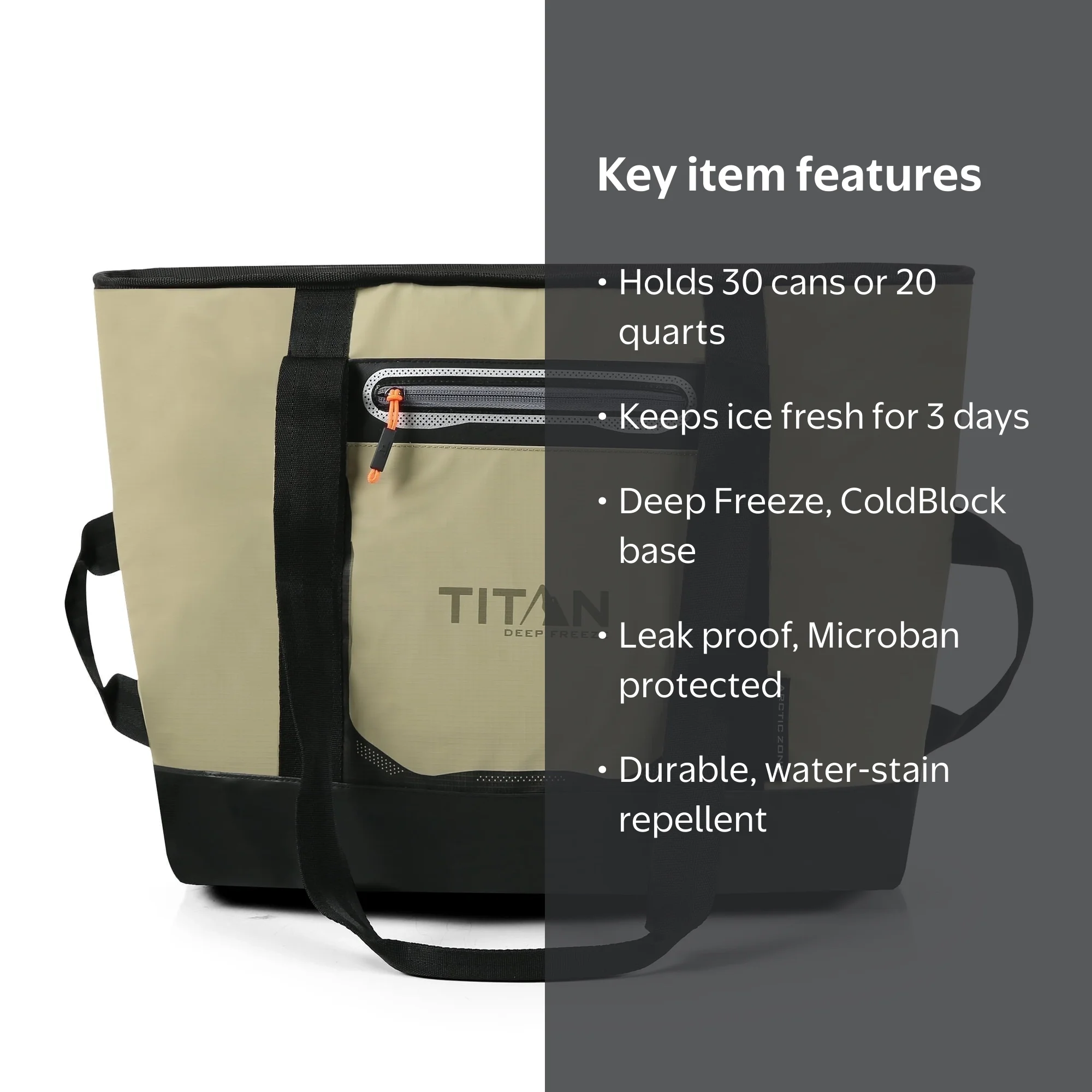 Titan by Arctic Zone, 30 Can Insulated Tote, 20 Quart Moss, Deep