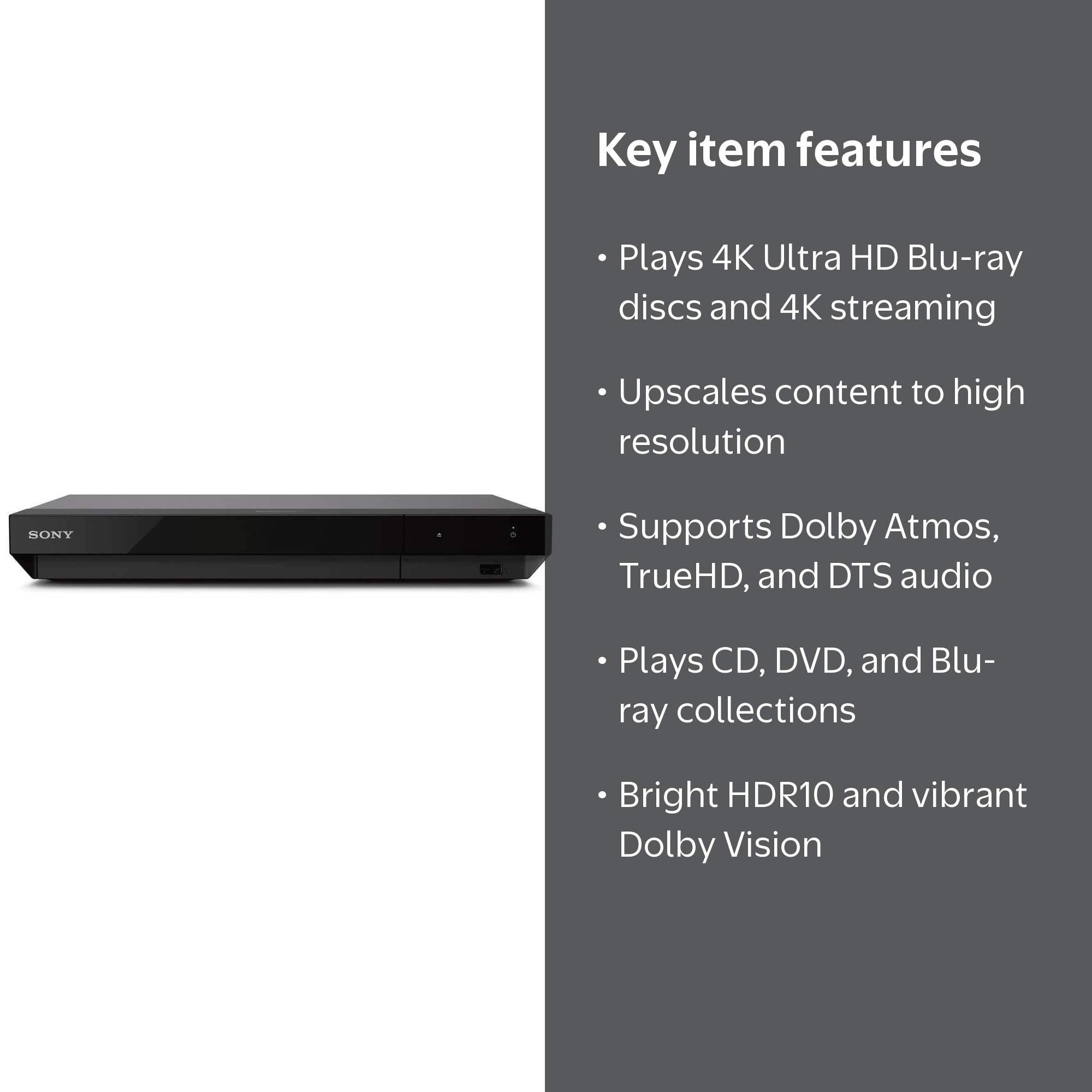 Sony, Blu-Ray Player, UBP-X700, 4K HDR Streaming Dolby Atmos