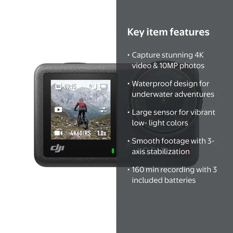 DJI, Osmo Action 4 Waterproof 4K Action Camera, Standard Combo