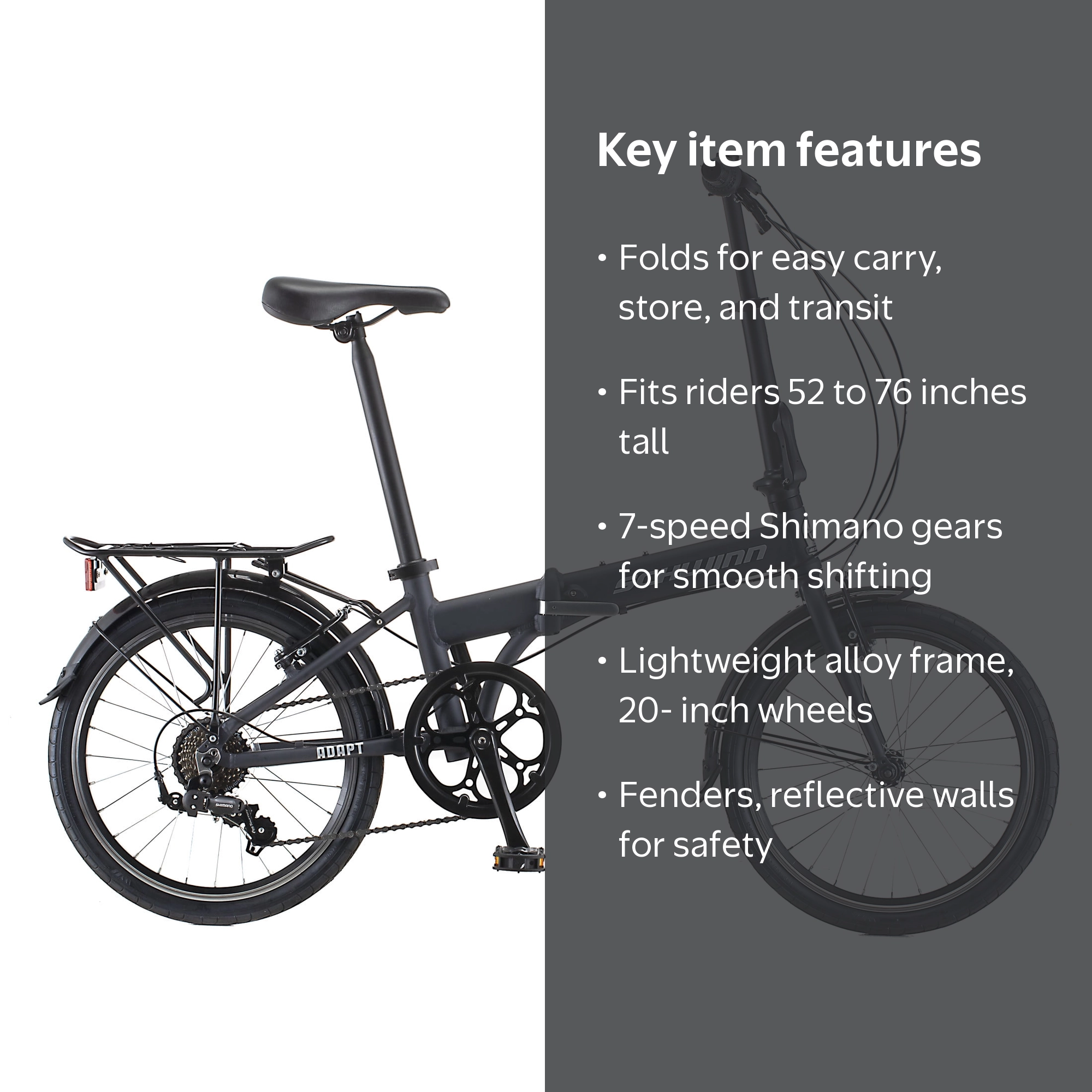 Schwinn, Adapt Folding Bike, 20 Inch Wheel, 7 Speed - Walmart.com