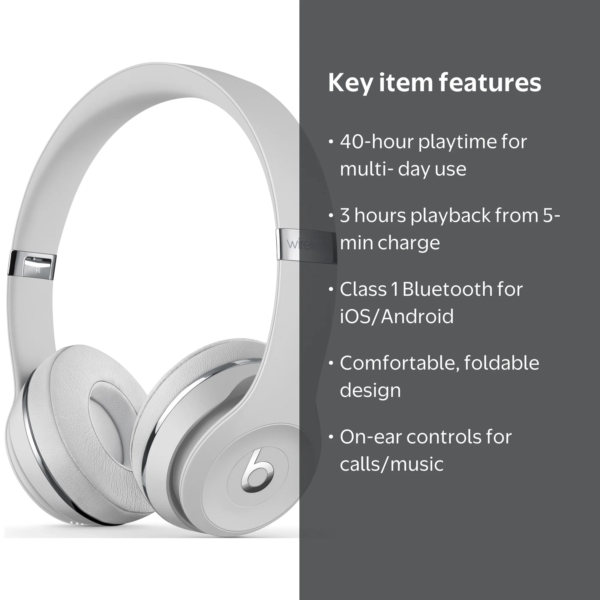 Beats by Dr. Dre, Wireless Headphones, Solo3, Gloss Black