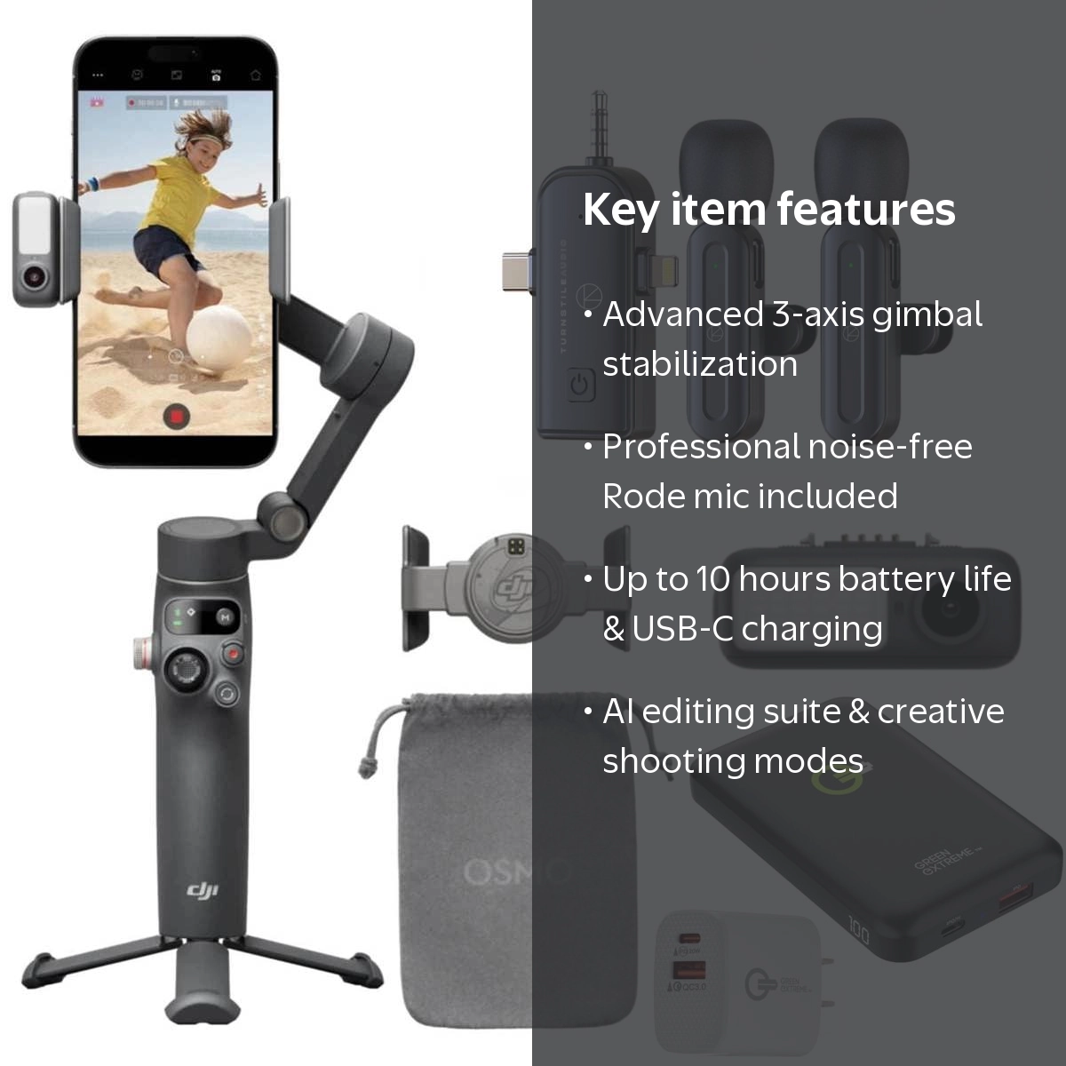 DJI, Osmo Mobile 7P Gimbal Stabilizer, for iPhone and Android