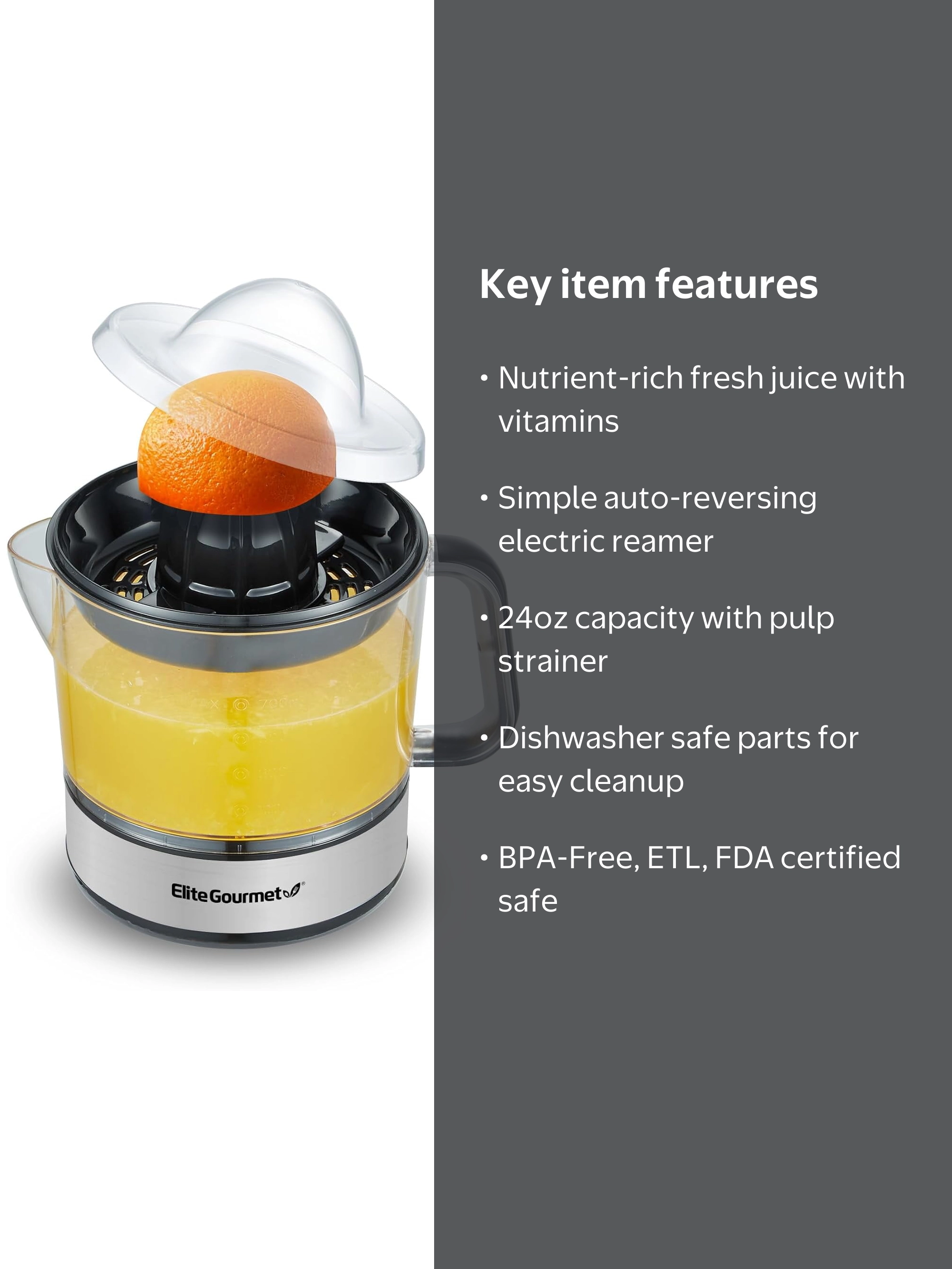 Elite Gourmet 24 oz Citrus Press Juicer, Black - Walmart.com