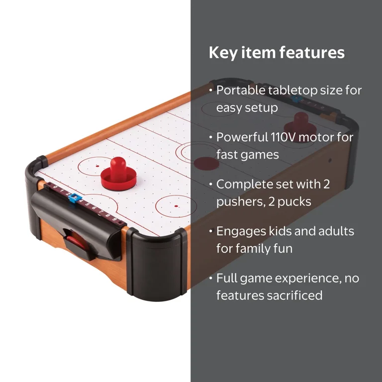 Mainstreet Classics Sinister Mini Table Top Air Hockey, 110V Motor