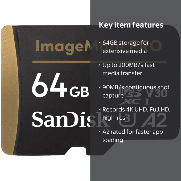 SanDisk 64GB ImageMate Pro microSDXC UHS 1 Memory Card - Up to