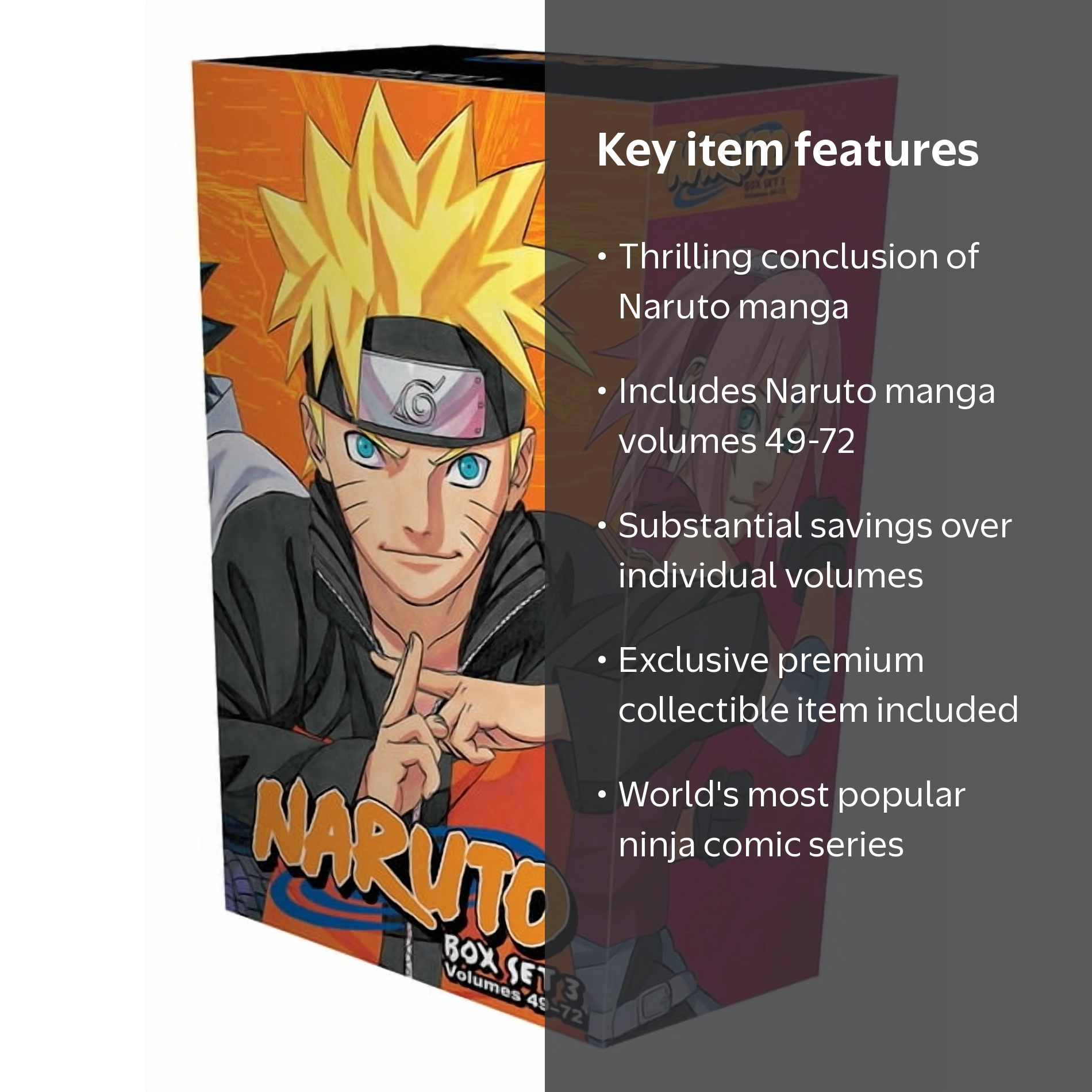 Naruto Graphic Novels Box Set 3: Volumes 49-72 with Premium