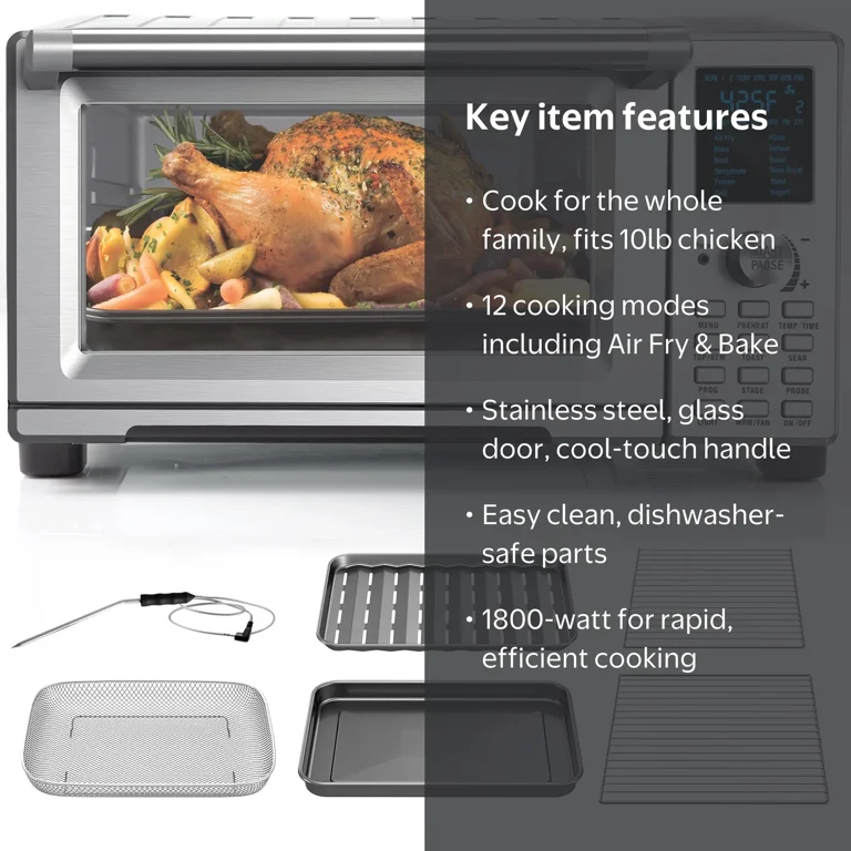 NuWave Bravo XL 1800-Watt Stainless Steel Oven, 12-in-1 Smart