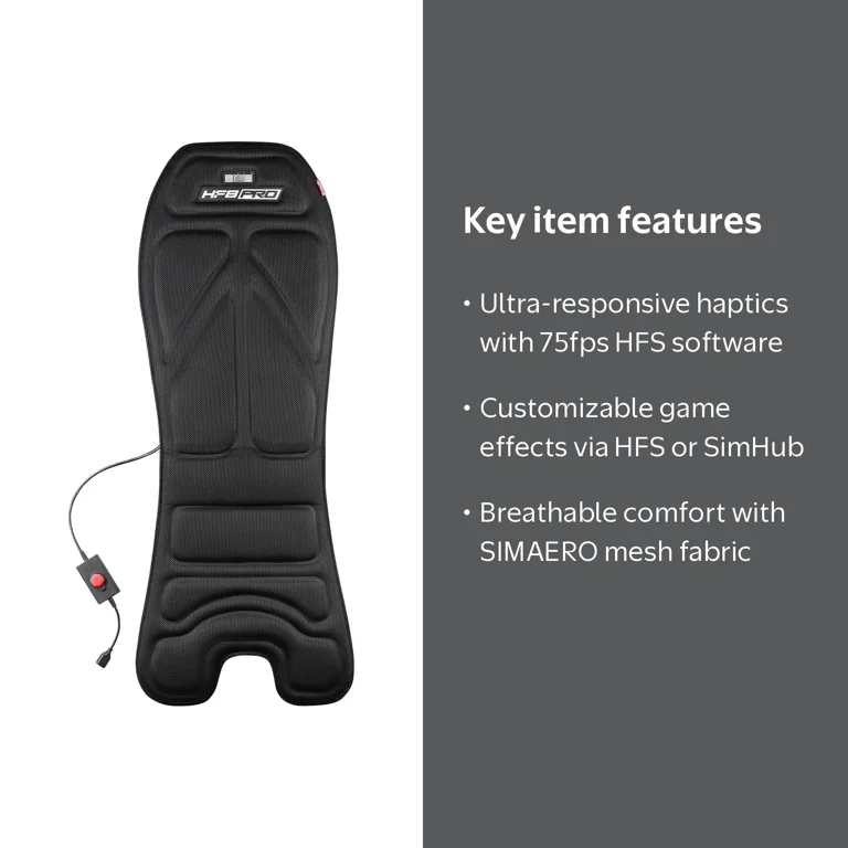 Next Level Racing HF8 Pro Haptic Feedback Gaming Pad, 8 Motors