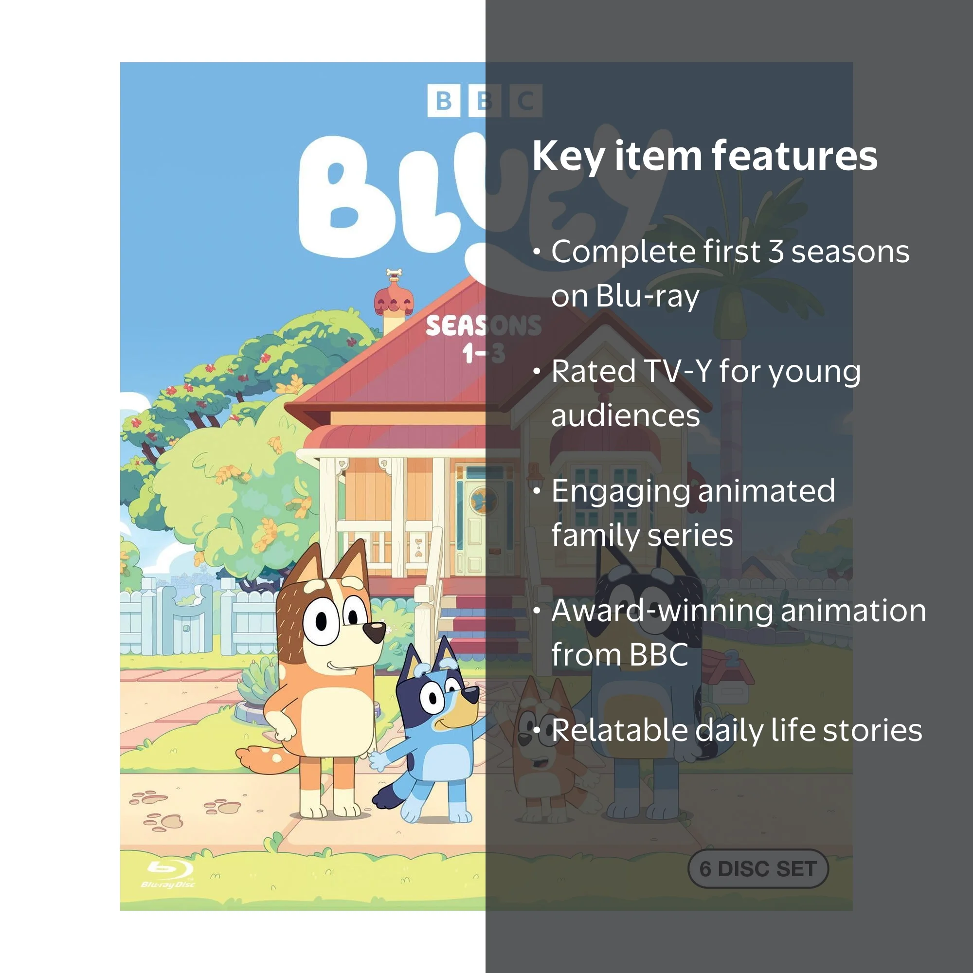 Bluey: Seasons 1-3 Blu-ray, Family, TV-Y, Animation, BBC - Walmart.com