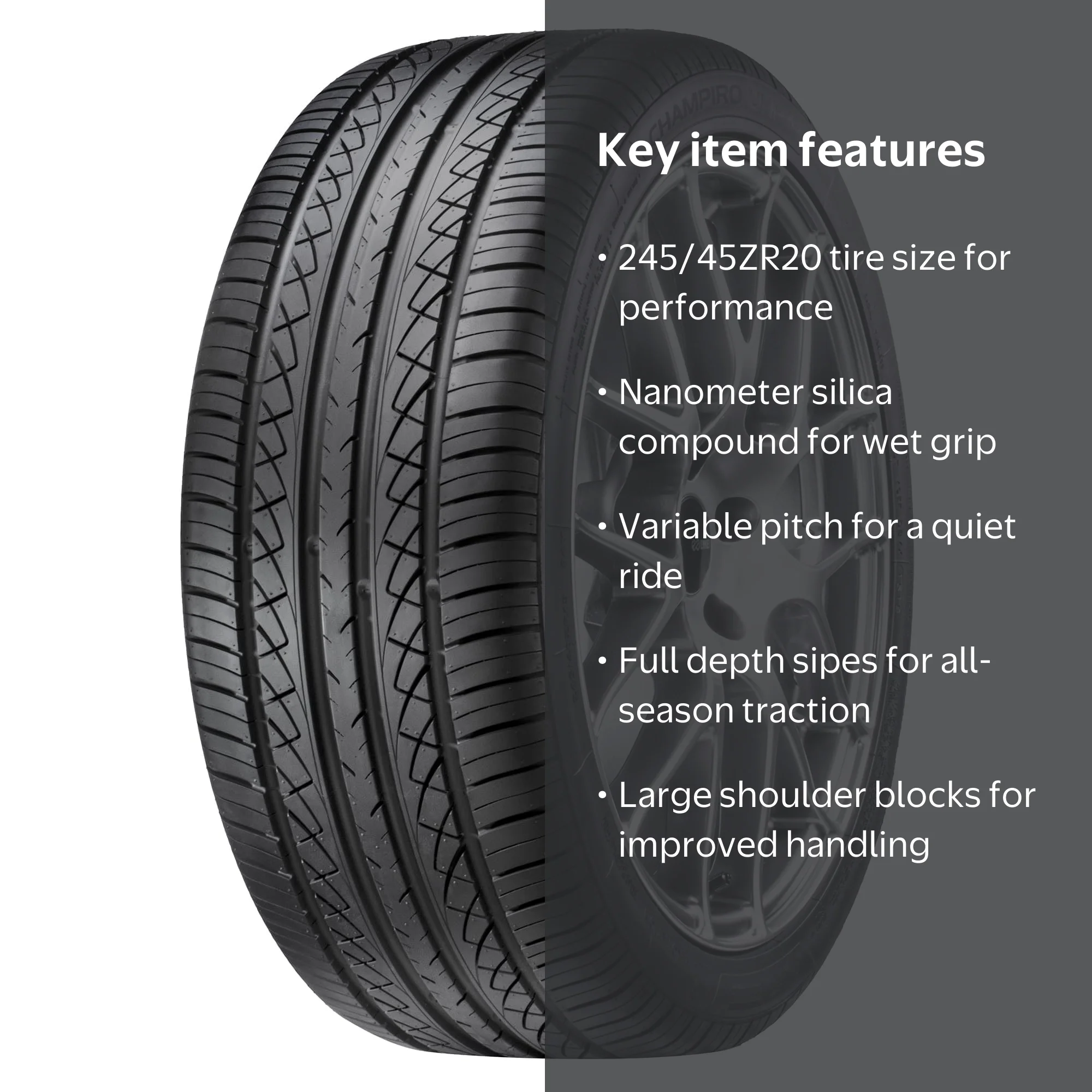 GT Radial, Champiro UHP A S Tire, 245/45ZR20 103Y XL, All-Season