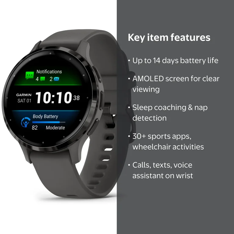 GARMIN, Venu® 3S, GPS Smartwatch, AMOLED Display, 41 mm, Pebble