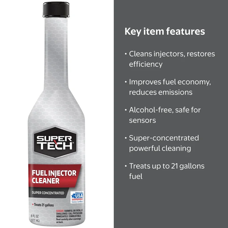 Super Tech Fuel Injector Cleaner, 6 fl oz, Treats 21 Gallons
