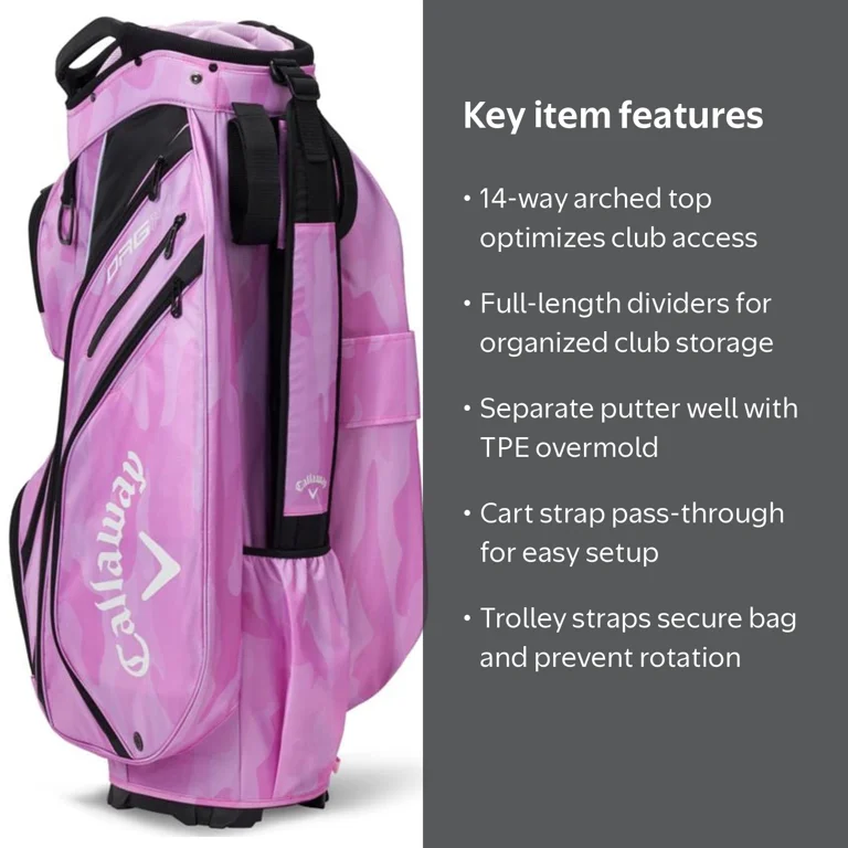 Callaway ORG 14 Golf Cart Bag Pink Camo - Walmart.com