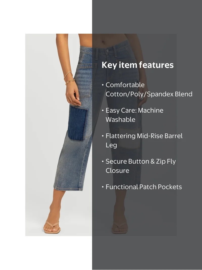 Jessica Simpson Women's and Women's Plus Cherry Cropped Patchwork