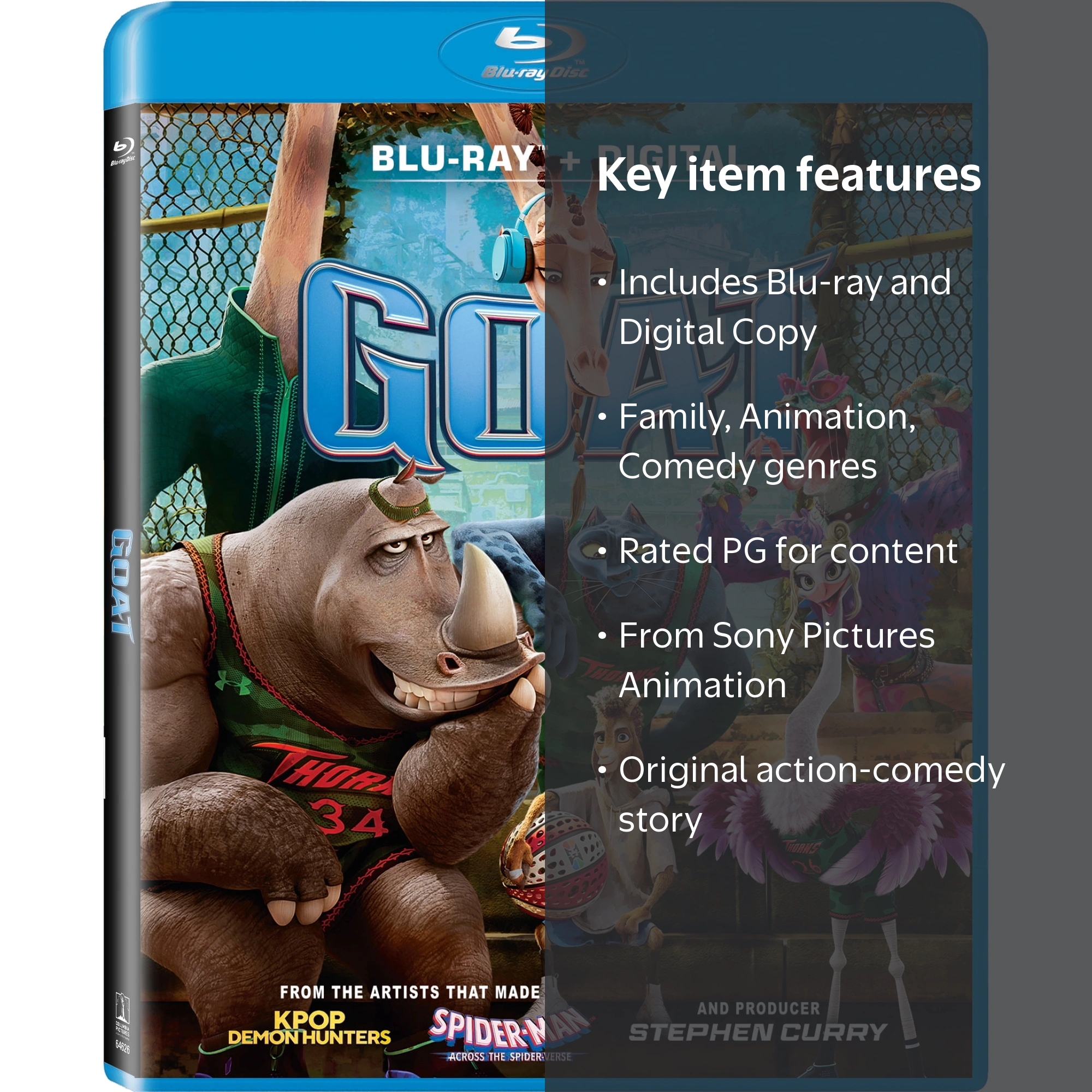 GOAT (Bluray + Digital Copy) Sony Pictures, Family, Animation