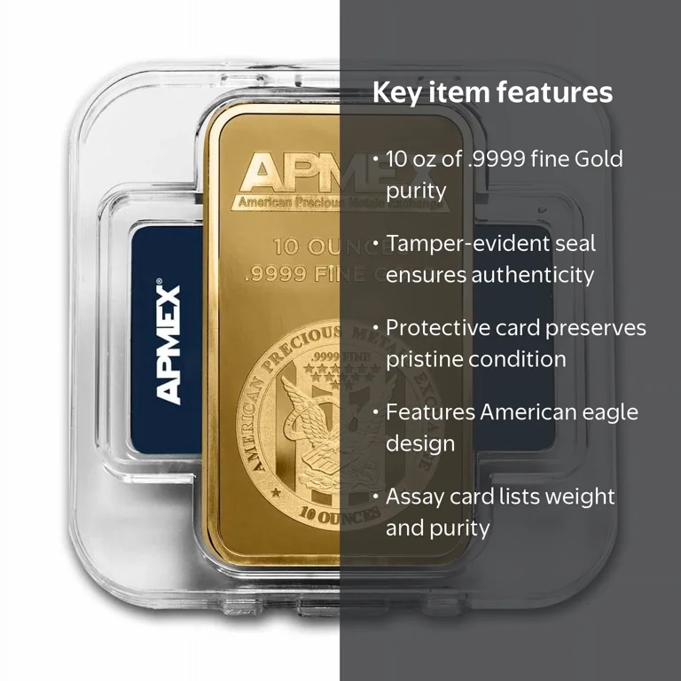 10 oz Gold Bar - APMEX (In Capsule) - Walmart.com