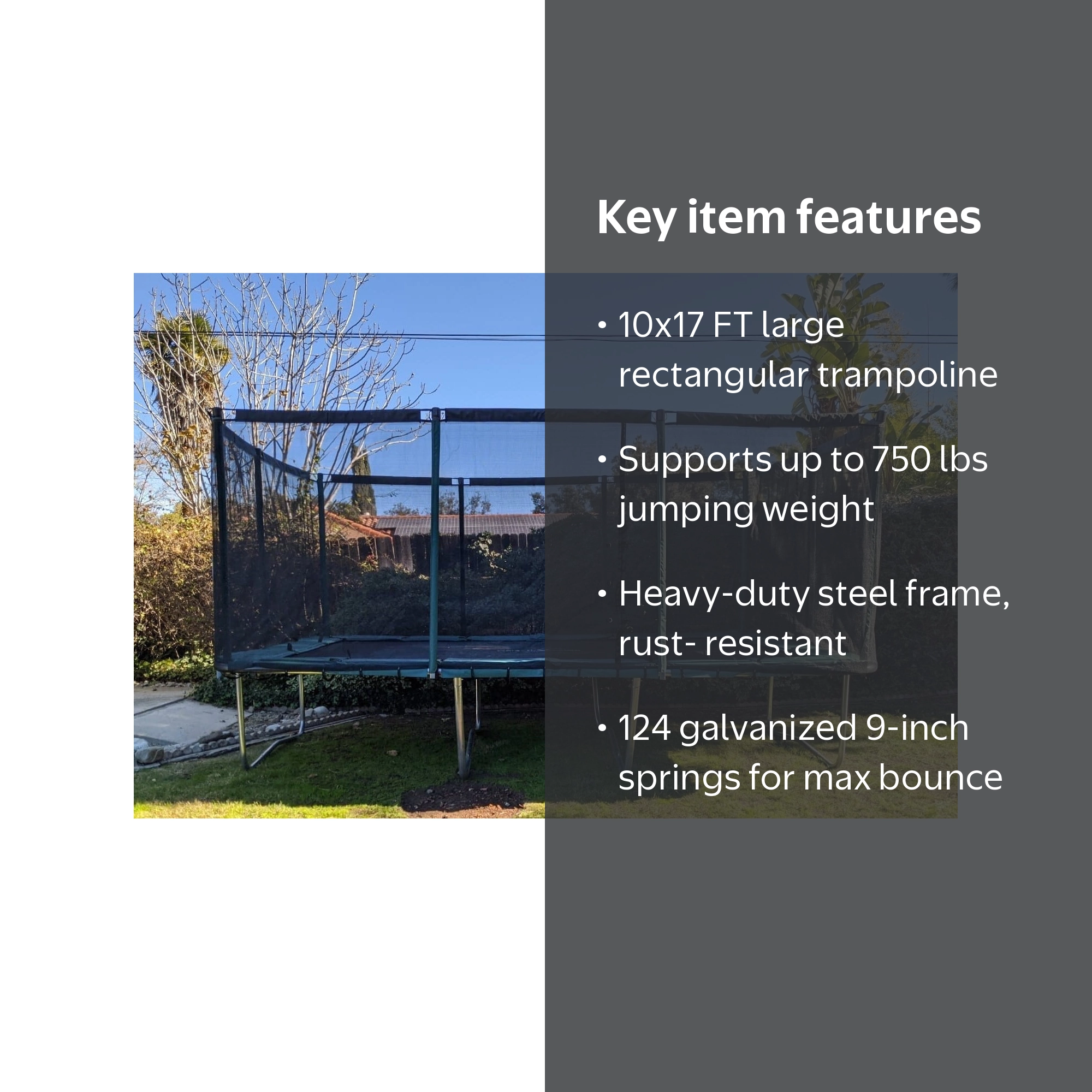 Galactic Xtreme Gym 10x17 FT Outdoor Trampoline with Net Enclosure