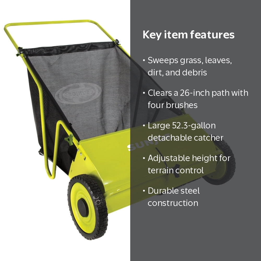 Sun Joe SJSW26M 26 in. Manual Push Lawn Sweeper - Walmart.com