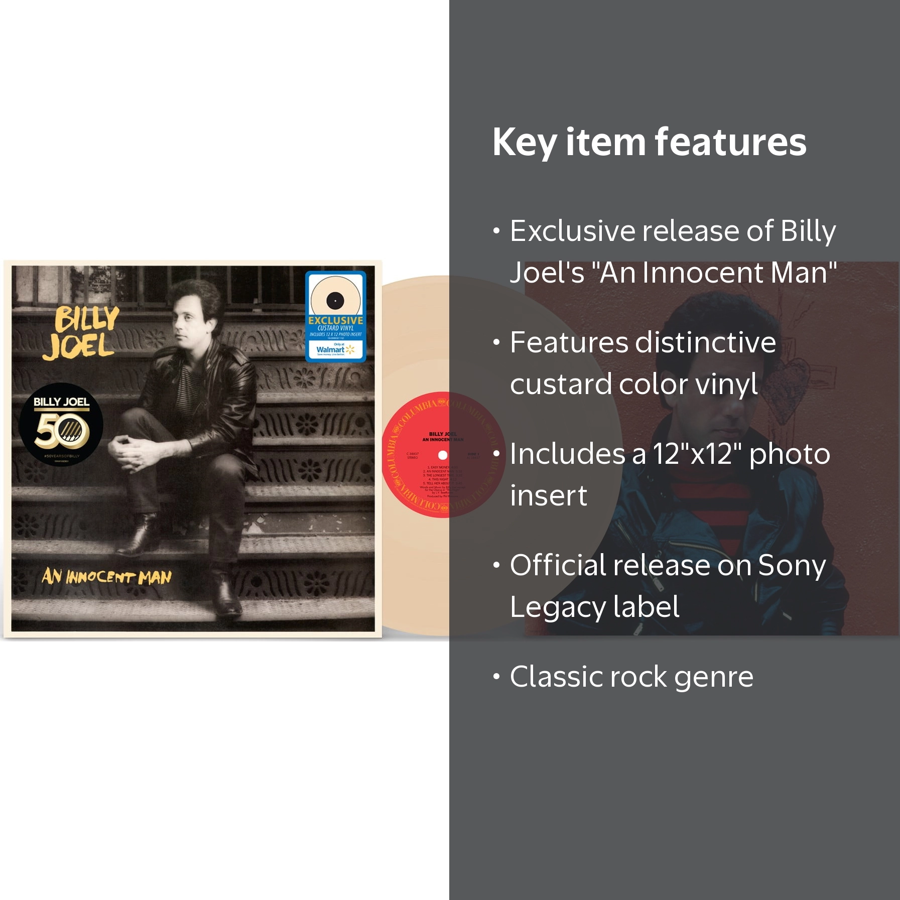 Billy Joel Exclusive Album - An Innocent Man (Custard Vinyl With