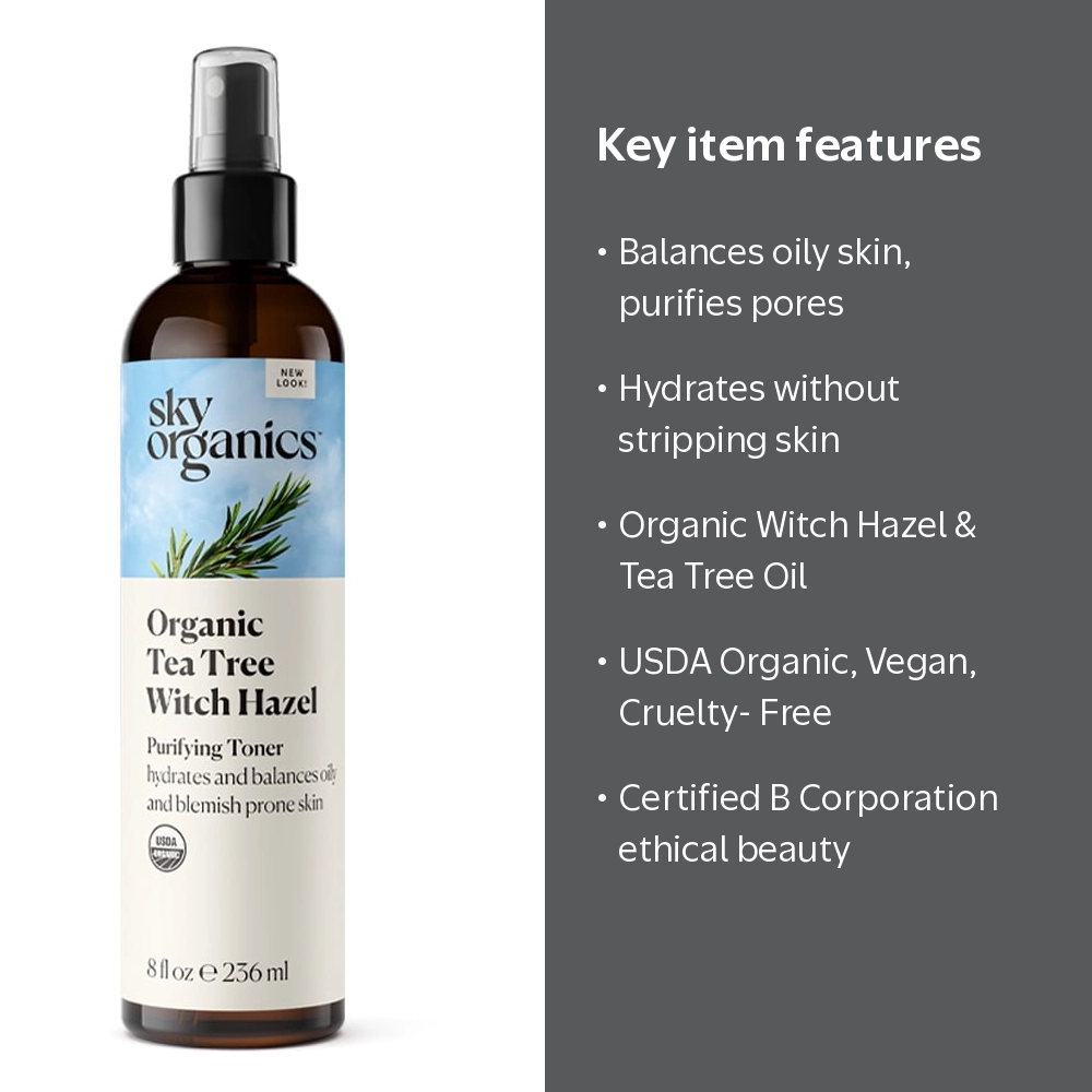 Sky Organics Organic Tea Tree Witch Hazel Facial Toner for