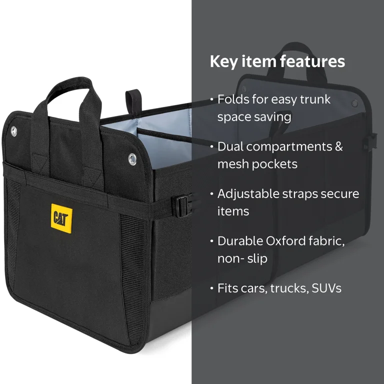 CAT Car Trunk Organizer for Cars Trucks SUV, Collapsible Cargo