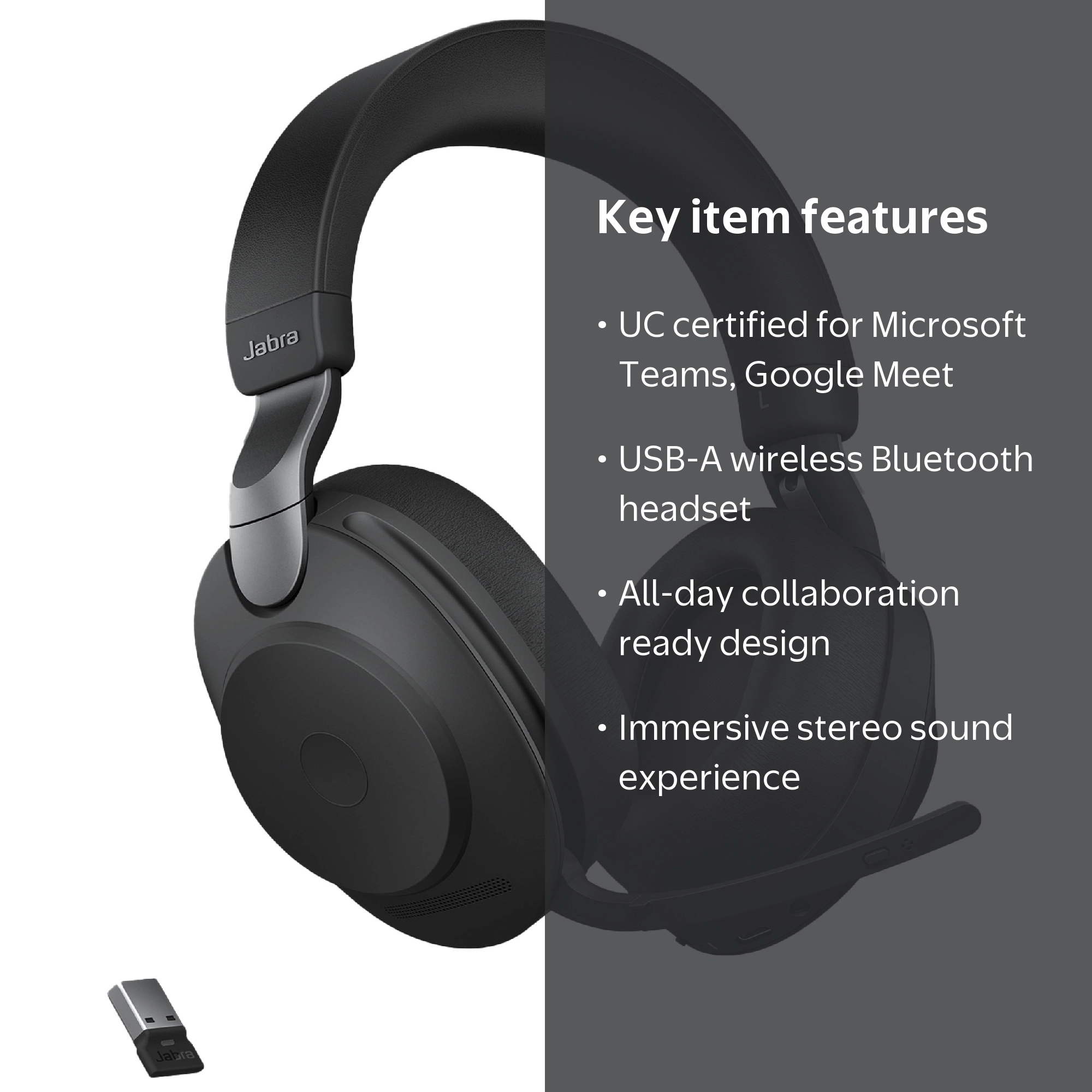 Jabra Evolve2 85 - Bluetooth Wireless Over-the-Head Stereo Headset