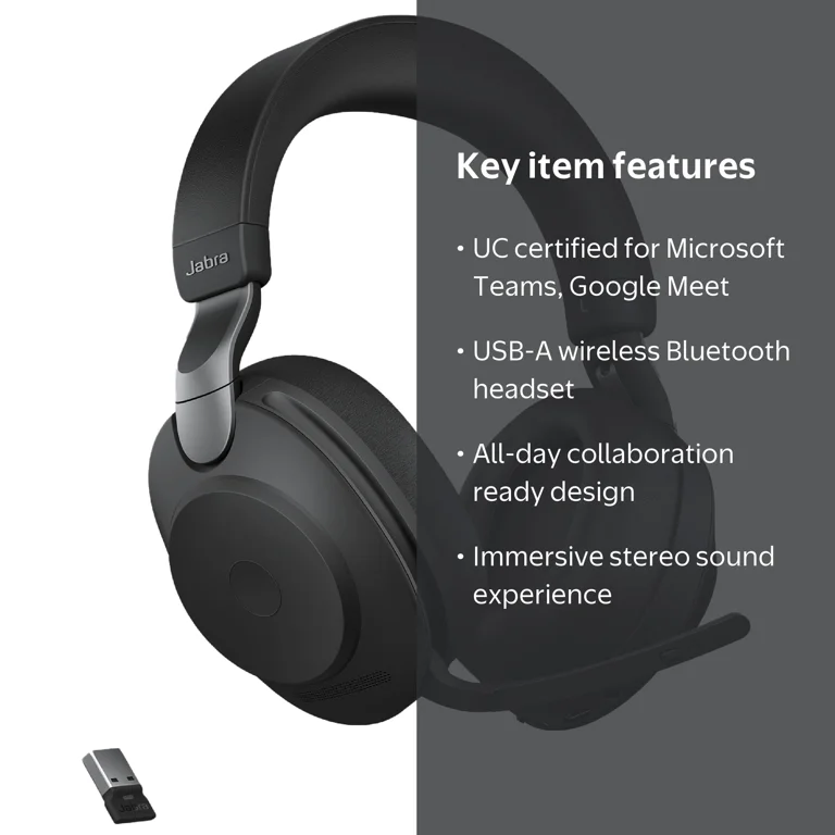 Jabra Evolve2 85 - Bluetooth Wireless Over-the-Head Stereo Headset