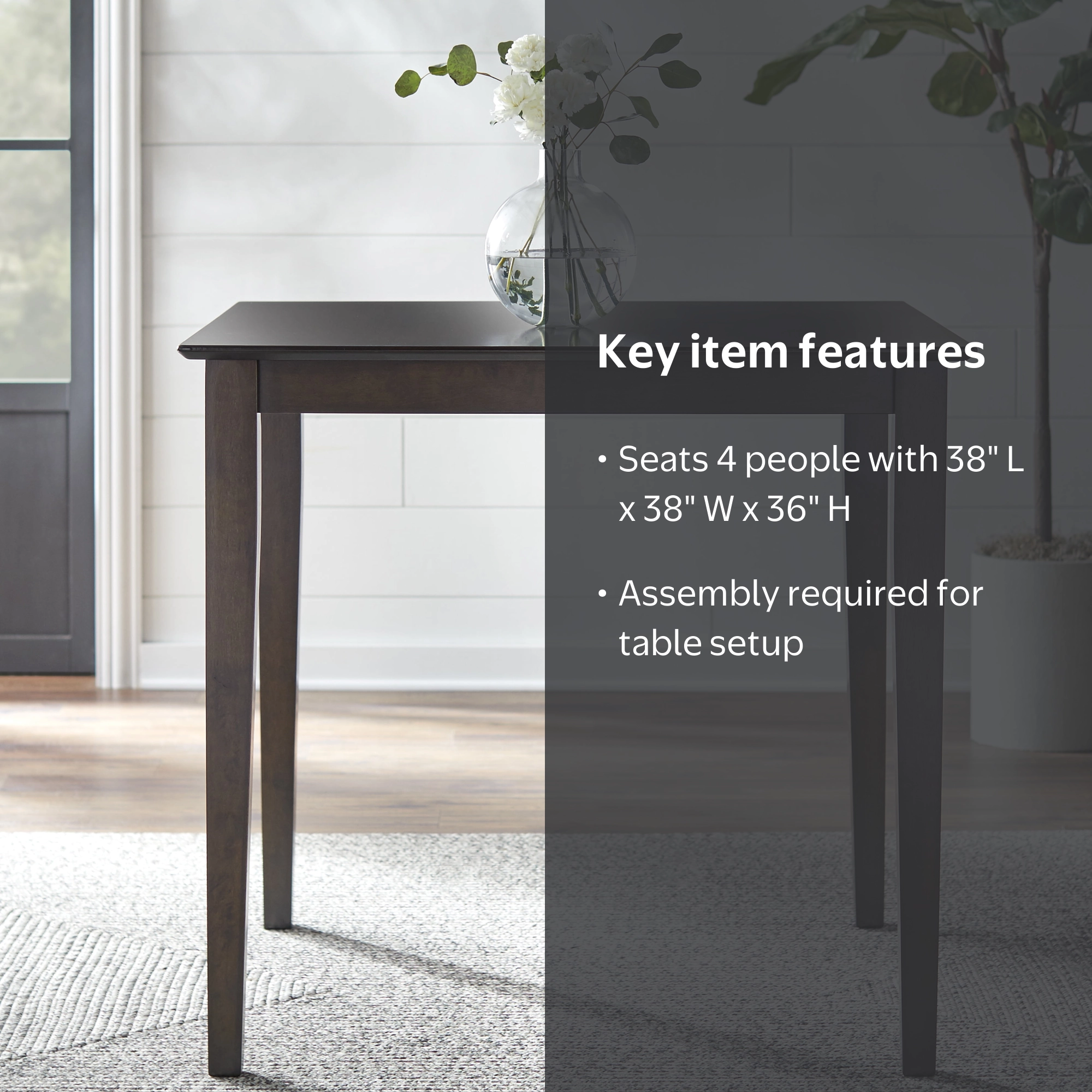 TMS Counter Height Table, Espresso - Walmart.com