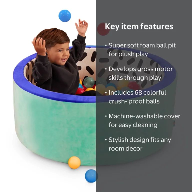 Battat Hop in Foam Ball Pit with with 65+ Balls and Washable Cover