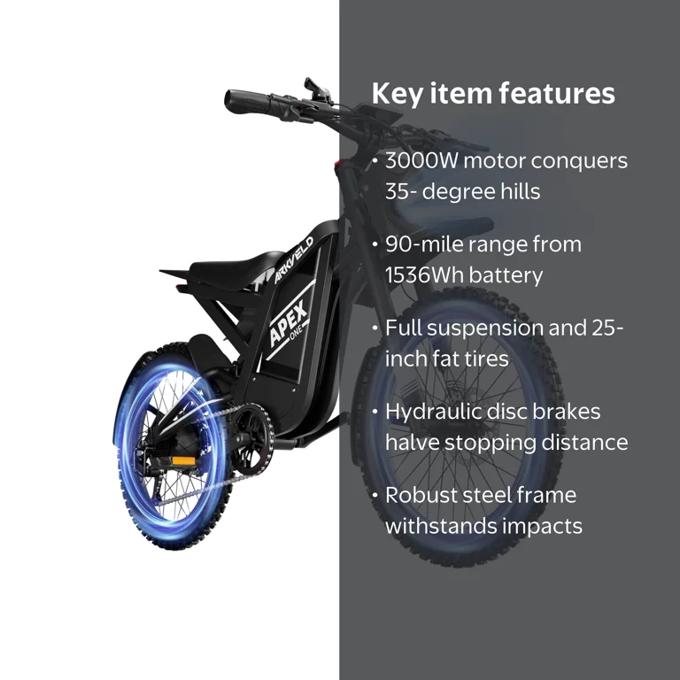 all terrain electric bicycle The Best All‐Terrain Ebike Thunder 1475W Peak high speed brushless hub motor ARKVELD APEX1 Electric Bike for