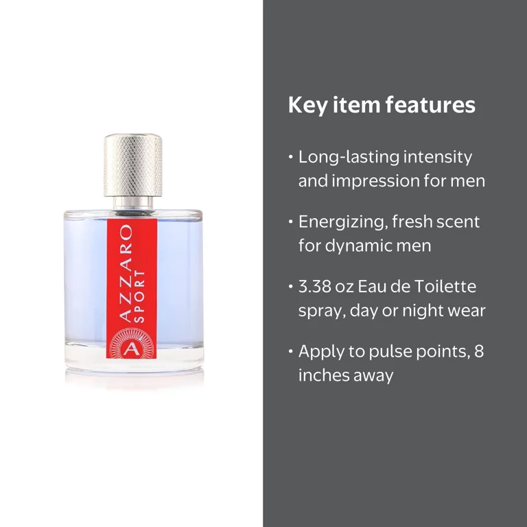 Azzaro Sport Eau de Toilette Spray 3.38 oz, Lavender, Grapefruit