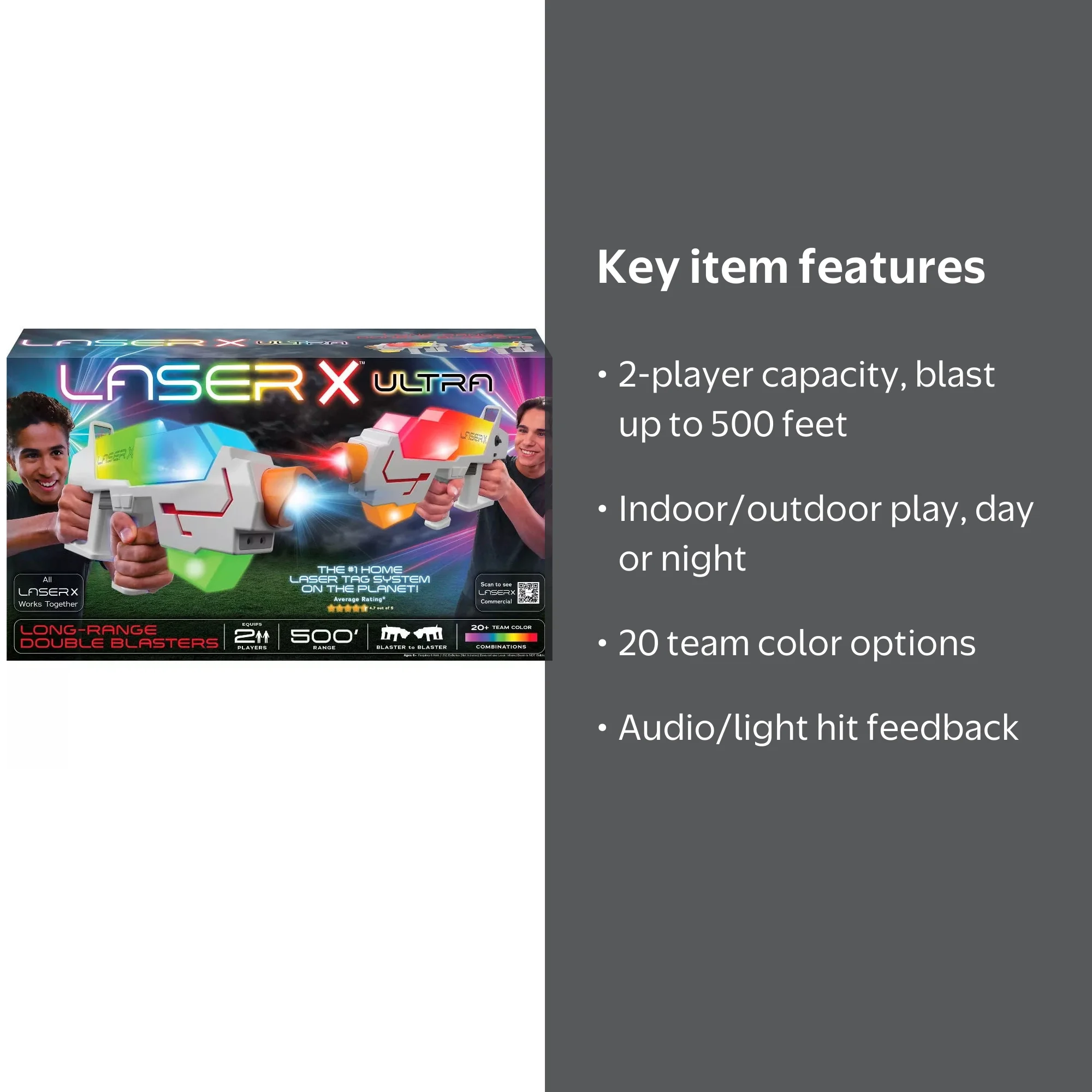 Laser X Ultra Infrared Toy Tag Guns: Long-Range Double Blasters 2
