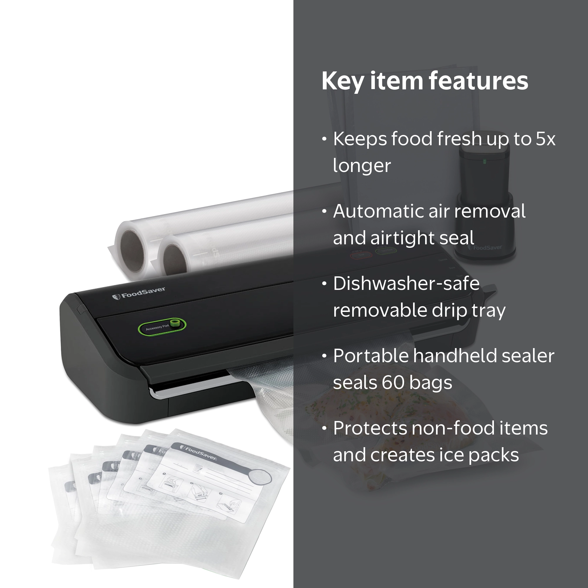FoodSaver FM2000 Compact Vacuum Sealer Machine with Good Sealing